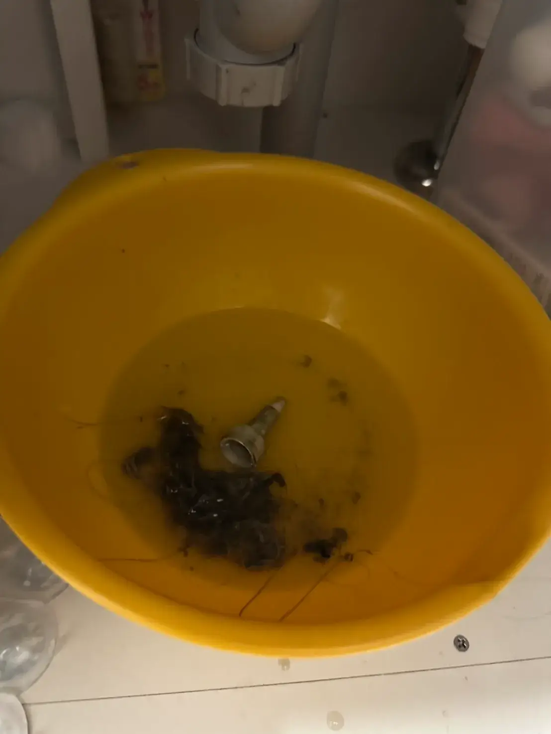 キャップによる洗面所配管のつまり-杉並区高円寺南